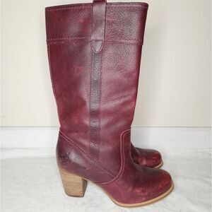 Timberland Burgundy Leather Riding Boots